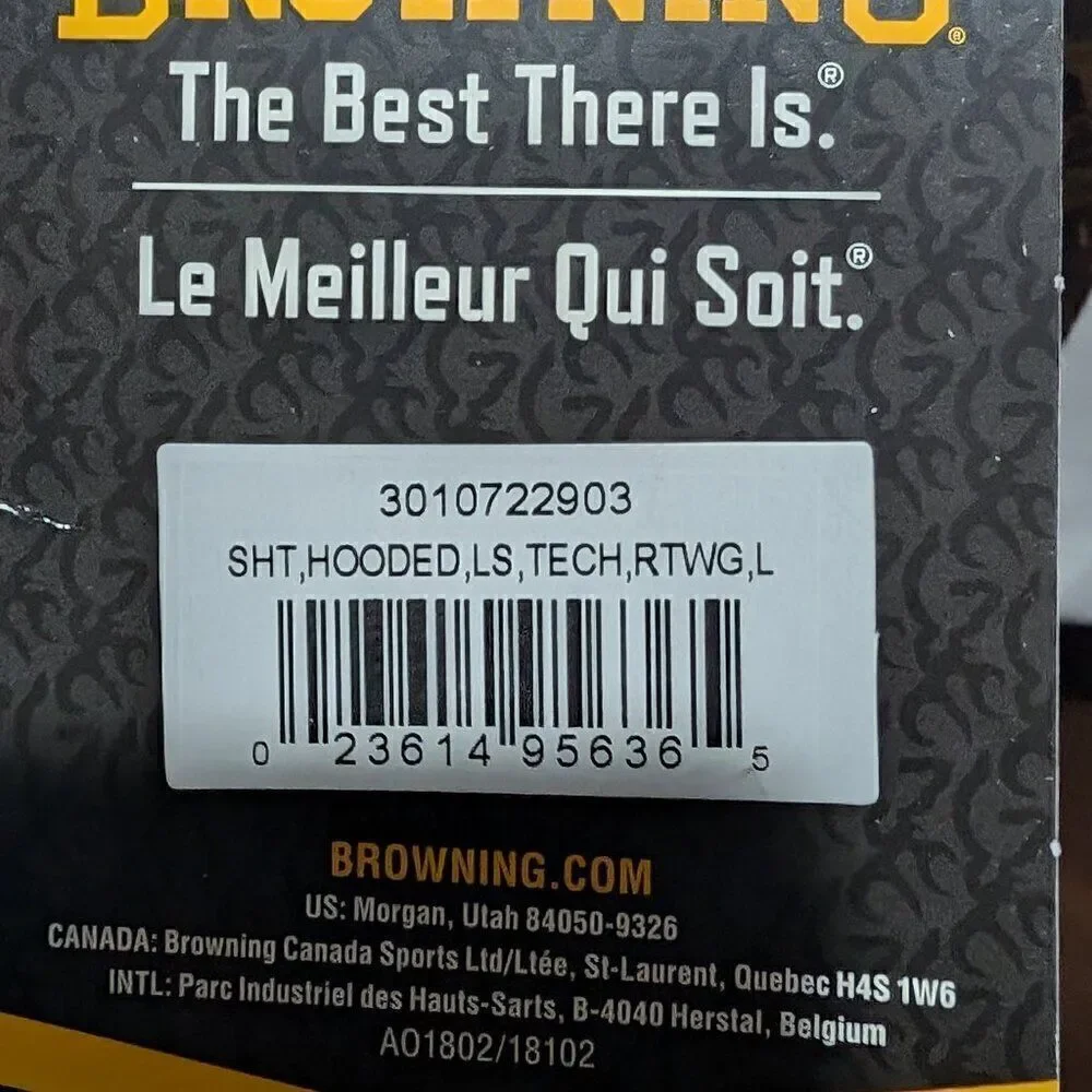 BNWT Browning‎ Hooded Tech Crew (L)- RTW3 Black/Gold